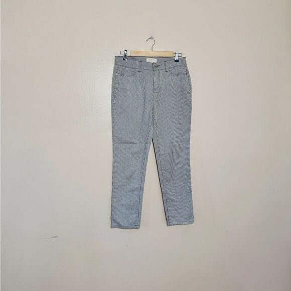 Navy Talbots Seersucker Striped Pants Size 6P EUC - Picture 1 of 6